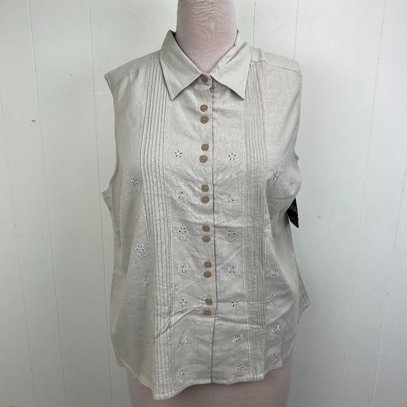 tan button up blouse